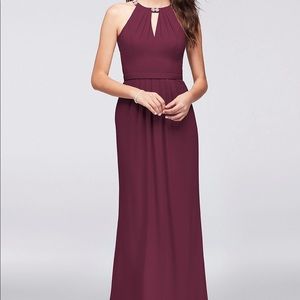 David’s Bridal long bridesmaid gown